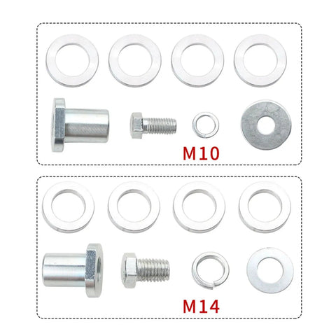 M10 and M14 accessories for Sweet Heavy Duty Angle Grinder To Wall Groove Cutter Adapter, includes bolts and washers.