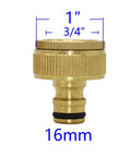 Leakproof Brass Hose Fittings Set 20 Pieces One Half Inch Three Quarter Inch One Inch Quick Connectors For Garden Faucet Adapters Copper Watering Connectors Drip Irrigation And Outdoor Hose System Easy Install 3/4 in brass connector with 16mm fitting