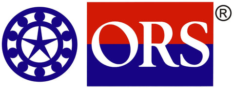 ORS logo with blue emblem and red, white, blue color scheme, representing industrial bearings and components.