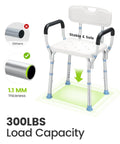 Heavy Duty Adjustable Shower Chair For Inside Shower With 500 Lb Capacity Oversize Bath Seat With Anti Slip Rubber Tips Supports Elderly And Disabled Durable Rust Resistant Stool For Home Use featuring weight capacity label