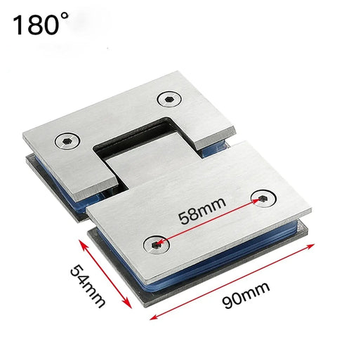 Kickass Durability Straight Up Smooth Operation Brushed Stainless Steel Pivot Hinge For Self Closing Shower Glass Doors and Cabinet Hardware, 180 degree angle.