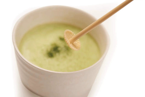 Matcha Tea And Milk Frother For Cafe Style Smooth Latte At Home No Power Needed BPA Free Plastic Durable And Portable in use.