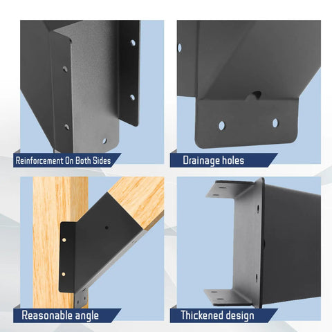 8 Pack Pergola Brackets 45 Degree Angle For 4x4 Lumber Kit For Pergolas Gazebos Patio Outdoor Built To Last Black Powder Coated Carbon Steel Rust Resistant And Durable Actual Size 3.6x3.6