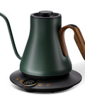 Gooseneck Electric Kettle With 1 Degree Temperature Control 1500W in Delacroix Green, 0.9L stainless steel, barista grade design.