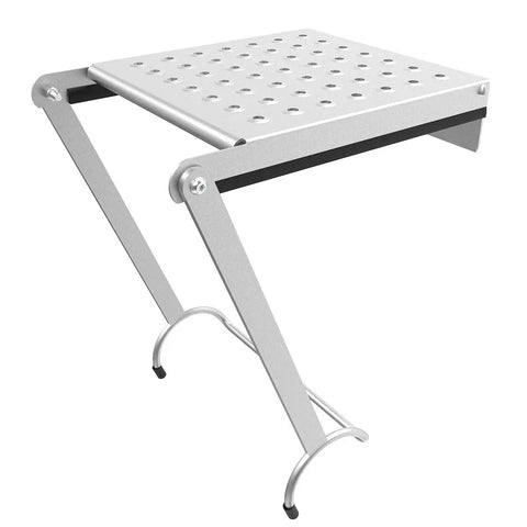 375 Pound Rated Ladder Work Platform Accessory, heavy duty metal construction with holes for stability, hands free workspace