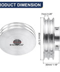 Bad Ass Double Groove V Type Pulley With 16mm Bore And 80mm Outer Diameter crafted from tough aluminum alloy, showing dimensions.