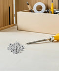Heavy Duty Stainless Steel Eyeglass Hinge Shims Provide Dead Nuts Secure Support For Rimless Glasses Repair around tools on a work surface.