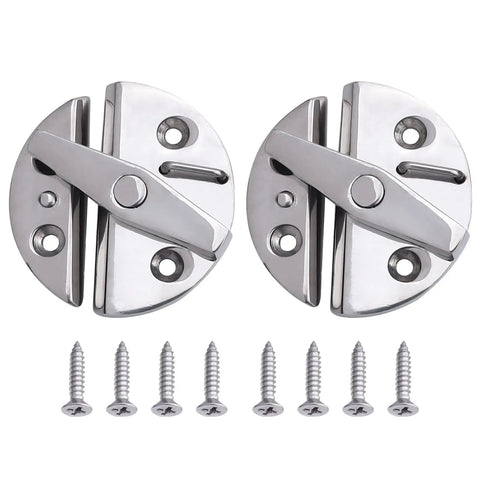 Heavy Duty 316 Stainless Steel Twist Catch Latch Kit For Marine Boat Trunks And Hard Shell Hatches with screws shown.