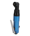 Pneumatic Right Angle Grinder With 9000 RPM Air Motor And Tight Locking Collet for smooth polishing, compact design, blue finish.