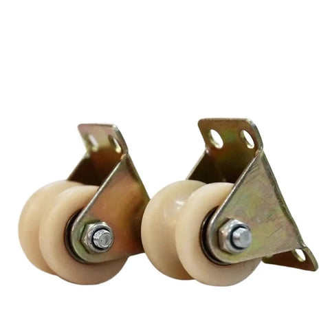 Built Tough Heavy Duty Nylon V Track Single Pulley With Precision Machined Bearing Steel Wire Rope Guide Roller, two wheel design.