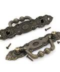 Six Pack Vintage Antique Brass Bail Pulls For Drawers Cabinets Dressers Cupboards Set Featuring 4.1 Inch Length And 1.5 Inch Height