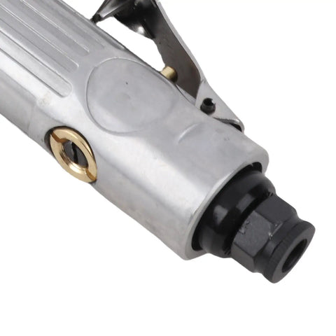 Close-up of the Hard As Nails Right Angle Air Die Grinder With 0.3 Hp Motor, featuring a quick-change collet system.