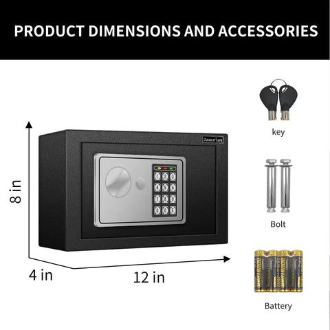 37 Key Cabinet With Sensor Light And Pin Code Keyless Safe For Home Or Office, Wall Mount Key Storage Box With dimensions and accessories