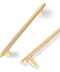 10 Pack 5 Inch Hole Centers Brushed Brass Cabinet Handles Gold Finished Kitchen Cabinet Pulls 6.45 Inch Overall Length