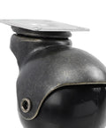 Two Inch Antique Brass Swivel Plate Furniture Casters Four Piece Heavy Duty Ball Wheels close-up view of a single roller