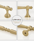 Real Deal Solid Brass Cabinet Pulls With Slick Brushed Gold Finish Rock Solid Heavy Duty Drawer Handles For Kitchen Island Swaps And Bathroom Vanity Refreshes Exactly 7 1/2 Inch Span 5 Pack Set, showcasing elegant round knobs.