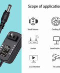 Top Shelf AC Adapter Compatible With Startech SV565UTPUL VGA KVM Console Extender showing connector and applications for various devices.