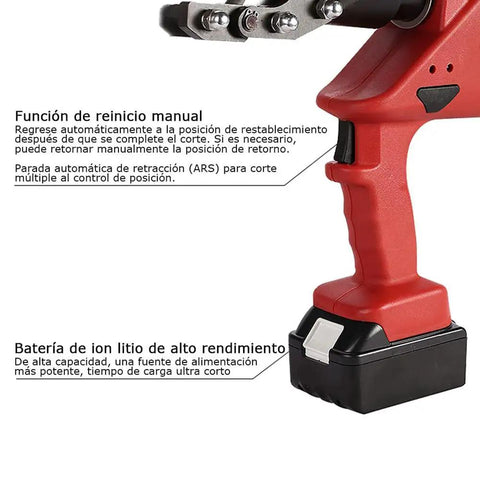 Battery Powered Hydraulic Cable Cutter 60KN For 40mm Copper And Aluminum Cables And Armored Cable, handle and battery view