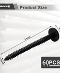 Contractor Grade 3 Inch Vinyl Shutter Fasteners With Reverse Barb Design Sunproof Black Shutter Spike Anchors close-up on a 3 inch fastener.
