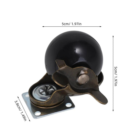 Four 4 Inch Antique Bronze Swivel Casters With Locking Brake For Heavy Duty Tables Chair Legs providing smooth glide on hard floors.