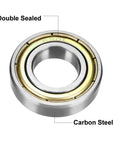 Tough As Nails 6901ZZ Deep Groove Ball Bearings With Dual Metal Shields High Speed Carbon Steel Construction 12mm Inside 24mm Outside By 6mm Pack Of Ten, showing double sealed design.