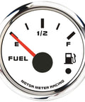 Rig Ready Pro Series Fuel Level Gauge With Smooth Stepper Motor Sweep And Crisp White Dial For 12 Or 24 Volt Wiring displayed on dashboard.