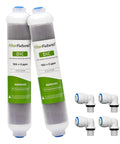 Premium Color Changing Mixed Bed Ion Exchange Resin Deionization Cartridge Lowers Tds Hella Blazing Fast Freshwater Aquarium Filtration Media Two Pack with connectors.
