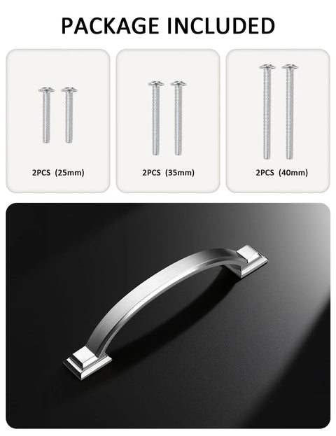 Package includes screws with 10 Pack 4 Inch Satin Nickel Cabinet Pulls Zinc Alloy Drawer Handles for Kitchen Cabinets and Dressers