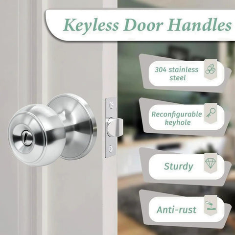 10 Pack Brushed Nickel Round Privacy Door Knobs for Interior Doors, Keyless Bathroom and Bedroom Knobs with features listed