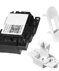 Washer Lid Lock Kit 3 Pack with Switch Bezel and Striker for Top Load Washers showing components and QR code