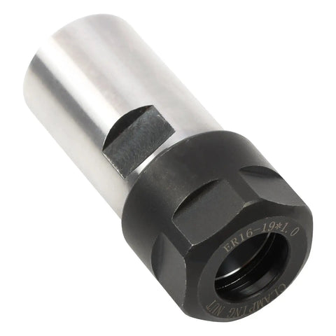 Knuckle Cracker Angle Grinder Extension Shaft Adapter Kit With One Quarter And One Half Inch Spring Collets For Wood Carving Polishing And Tough Workshop Projects Heavy Alloy Steel close-up of collet with black and silver finish.