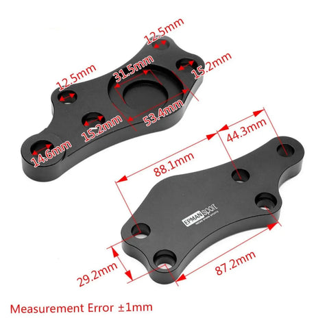 Turn Angle Adapters Steering Lock Kit For Drift Enthusiasts, Aluminum T6061, detailed measurements shown