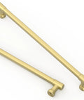 10 Pack 10 Inch 254mm Brushed Gold Cabinet Pulls Kitchen Drawer Handles Built Different Heavy Duty Solid Metal Bar Grip Rustproof Cupboard Hardware No Drama Install Home Makeover Win close-up view with angled design.
