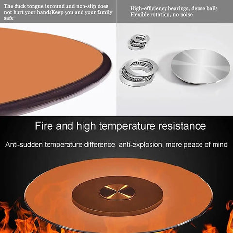 Big Time Tempered Glass Lazy Susan Solid Round Swivel Turntable Top Shelf Rotating Serving Tray with high temp resistance.