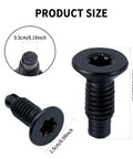 Rock Solid Door Hinge Bolts Screws Kit For Jeep Wrangler JK JKU JL JLU And Gladiator JT 2007 To 2023 showing 16 piece black screws with dimensions.