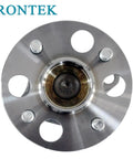 Heavy Duty Rear Wheel Hub Bearing Assembly With 4 Lug Non Abs Hardware Built Tough For A No Sweat Swap top view of polished steel hub.