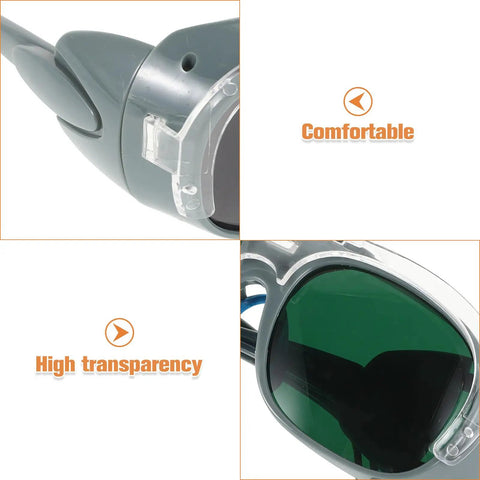Heavy Duty Welding Safety Goggles With Interchangeable Lenses showing comfortable wrap around frame and high transparency lenses.