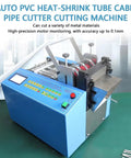 Top Tier Automatic Heat Shrink Tube Cutter, Heavy Duty Electric Cable Trimming Machine, showing control panel and cutting mechanism.