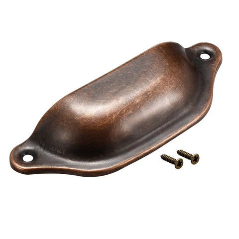 Top Tier Vintage Copper Cup Pulls For Kitchen Cabinets And Drawers 5 Pack Heavy Duty Carbon Steel Shell Handles Durable Hardware with screws