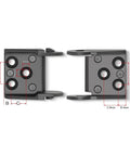 Two connectors of 39.3 Inch Open Type Drag Chain Carrier Cable For CNC Router And 3D Printer R18 Black with detailed measurements