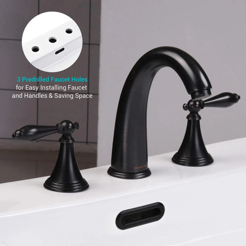 20 Inch Rectangular Ceramic Vessel Sink With Overflow For Above Counter Dope White Porcelain, Pop Up Drain And Widespread Faucet Holes
