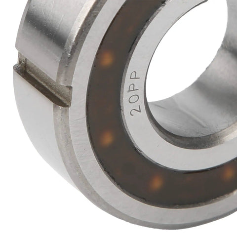 Close-up of Workhorse One Way Sprag Clutch Bearing With Dual Keyway Freewheel Design And Rock Solid GCR15 Steel Build Made To Handle Textile Machines Automotive Shops And Printing Floors 20x47x14Mm.