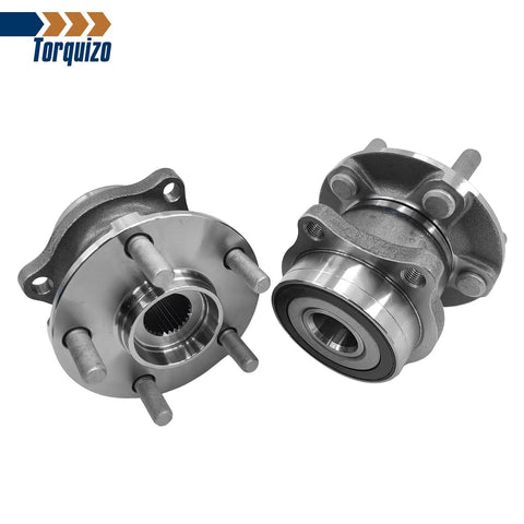 Heavy Duty Rear Wheel Bearing Hub Assembly 5 Lug 2 Pack Precision Replacement for 2008 2020 Subaru models, showing two hubs.