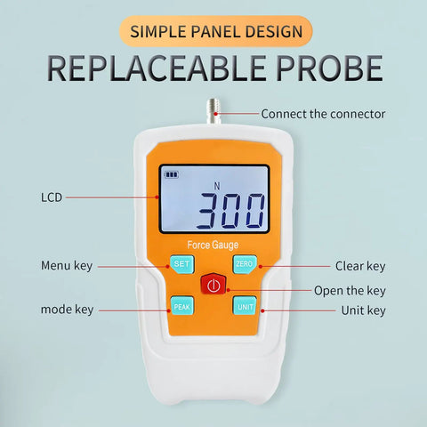 Hard Core Digital Force Gauge Push Pull Meter And Handheld Dynamometer with LCD display and buttons for precise tension testing.