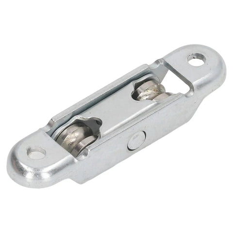 Heavy Duty Stainless Steel Sliding Window Door Roller Kit With Dead Easy Install Double Wheels For Home Cabinets And Track Replacement Top Shelf Quality Half Inch Diameter For No Hassle Glide - Close-up of stainless steel roller with dual wheels.