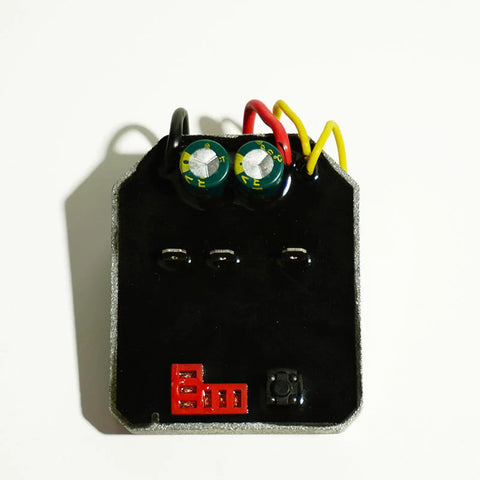 60 Amp 21 Volt Brushless Lithium Angle Grinder Control Board with colorful capacitors, designed for variable speed control.