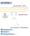 Installation guide for Rock Solid M12 Flange Tee Nuts With Matching Screws 10 Pack Zinc Plated Steel for furniture assembly.