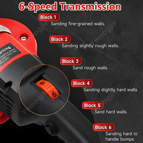 6-speed transmission detail for Heavy Duty Tri Head Angle Grinder With 2800W Pure Copper Motor Floor Polisher and Wall Sander.