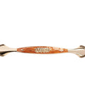 Amber Red Gold Flower Cabinet Handles And Drawer Pulls Solid Zinc Alloy Hardware Real Deal Build Hella Durable Rust Proof Electroplated Finish For Dressers Cupboards And Wardrobes 128Mm Center Set Of Five 128mm handle with amber finish and flower design.