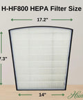 HP800 Series Replacement Air Purifier Filter Value Pack With No-Fuss Coconut Carbon Pre Filter Odor Neutralizer with dimensions